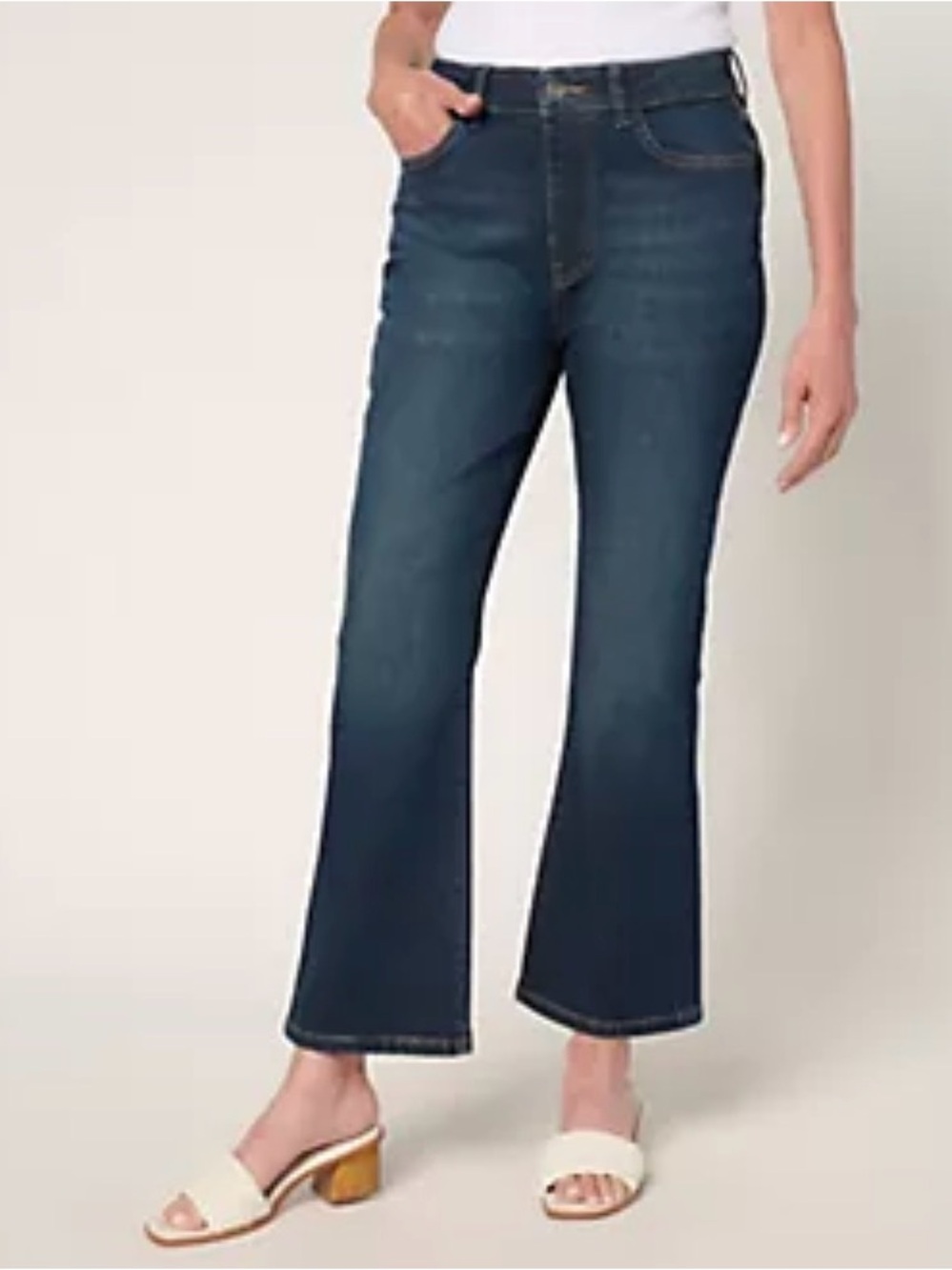 Warp + Weft Dark Blue Flare Jeans